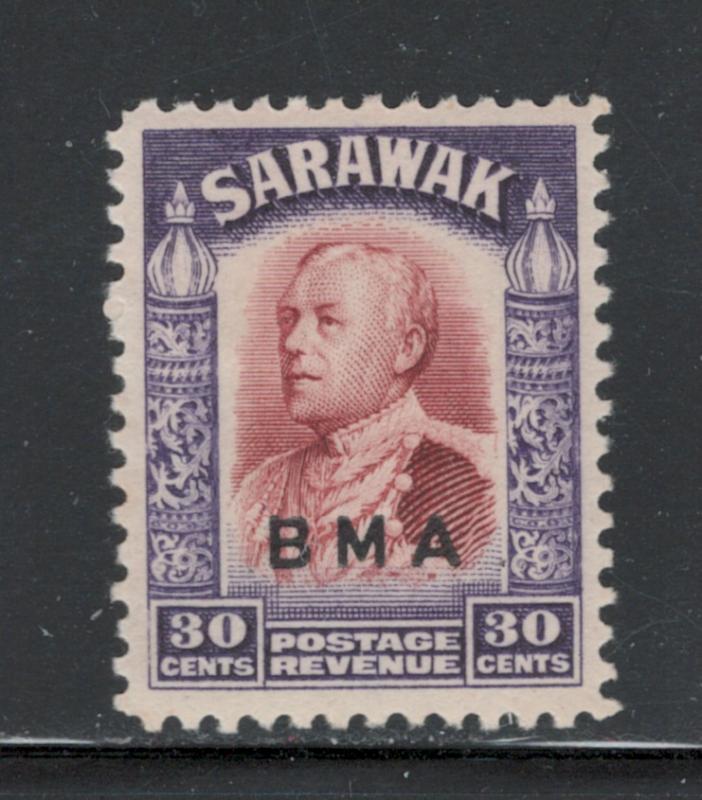 Sarawak 1945 Sir Charles Vyner Brooke Overprint 30c Scott # 147 MH
