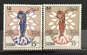 Sudan 1960 #128-9 World Refugee Year, MNH, CV $1