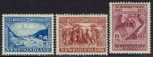 NEWFOUNDLAND 1933 GILBERT ISSUE 9C 10C AND 15C