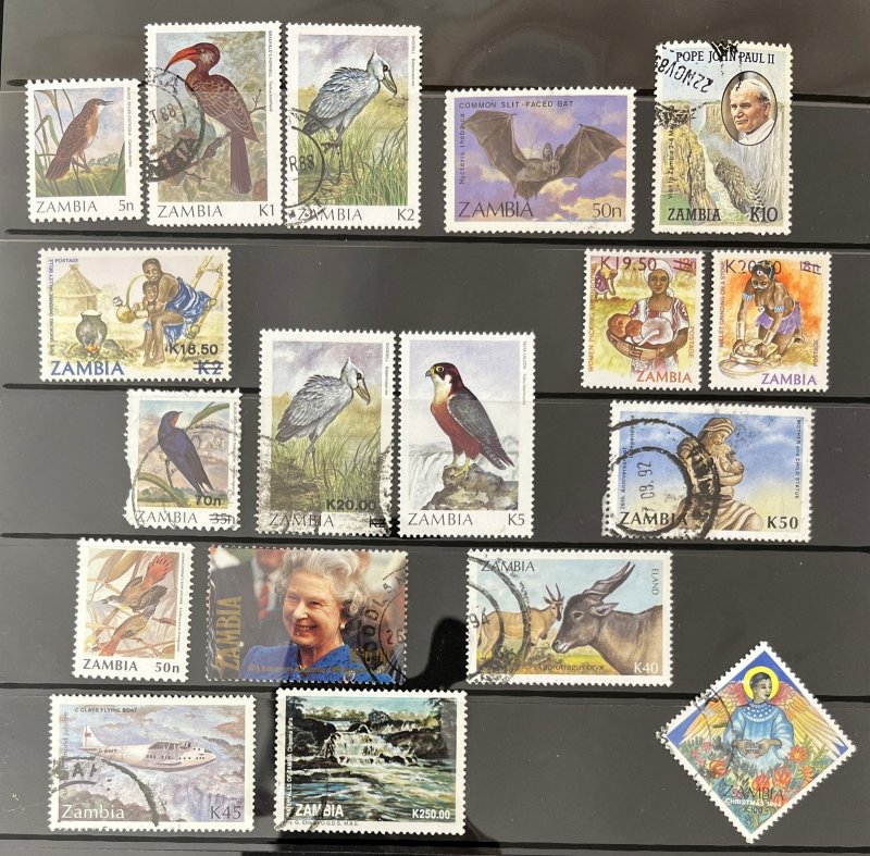 Zambia Mid Period Collection Used MH MNH Birds Sheets (Apx 80)  MK5385