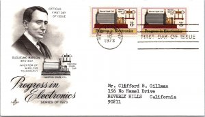 FDC 1973 SC #1500 Artcraft Cachet - New York, Ny - Pair - J1799