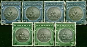 Bahamas 1931-46 Extended Set of 7 SG131-132b All Shades Fine LMM