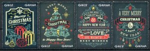 Ghana 2016 MNH Christmas Stamps Merry Christmas & Happy New Yr Ornaments 4v Set 