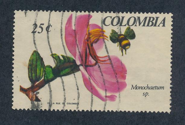 Colombia 1967  Scott 768 used - 25c, Orchid