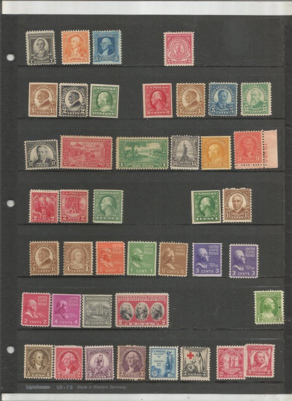 US EARLY 1900'S COLLECTION ALL MINT, RANGE MH-MNH