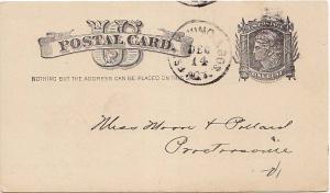 United States U.S. R.P.O.'s Essex Junc. & Bos. Agt. 1885 41-J-1  Postal Card.