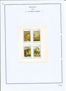 GRUNAY- 1982 - Monkeys - Sheets - Mint Light Hinged - Private Issue