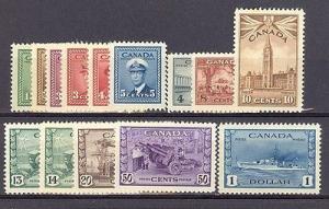 Canada #249-62  MINT VF lightly hinged