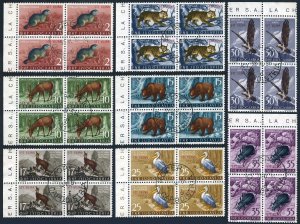 Yugoslavia,Trieste 93-100 blocks/4,CTO.Mi 123-130. Animals,Birds,Insects,1954.