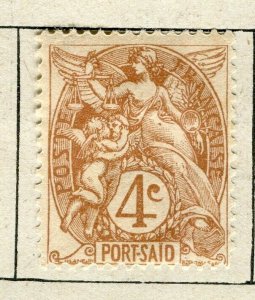 FRENCH PORT SAID; 1902 early Blanc Type Mint hinged 4c. value