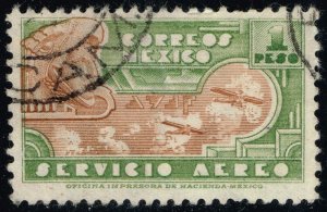 Mexico #C176 Eagle Man and Airplanes; Used (2Stars)
