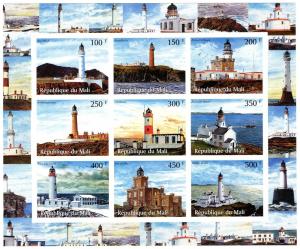 Mali 1998 Lighthouses-Ships-Sea Shlt(9) Imperforated MNH VF 