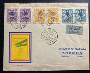 1928 Riga Latvia First Flight Airmail Cover FFC To Lucerne Switzerland