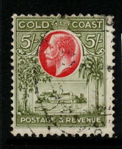 GOLD COAST SG112 1928 5/= CARMINE & SAGE-GREEN FINE USED