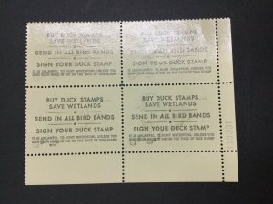 MOMEN: US STAMPS DUCK #45 PLATE BLOCK MINT OG NH LOT #54083