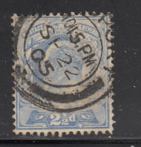 Great Britain used #131 2 1/2p Edward VII Dated: SP 22 05
