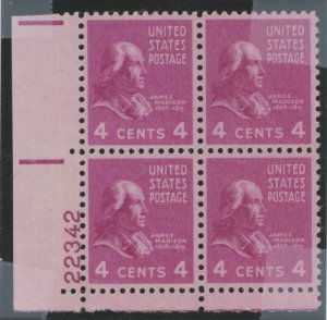 United States #808 Mint (NH) Plate Block