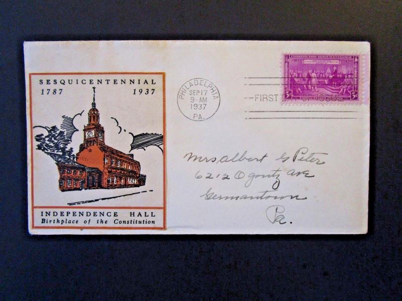 United States SC# 798 FDC / Independence Hall Cachet - Z5185