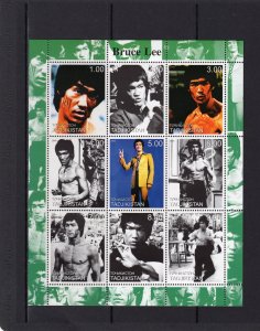 Tajikistan 2000 BRUCE LEE Hong Kong and American Actor Sheetlet (9) MNH