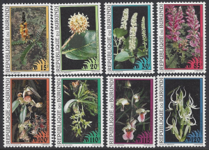 Burundi #723-30 mint, set flowers issued 1995