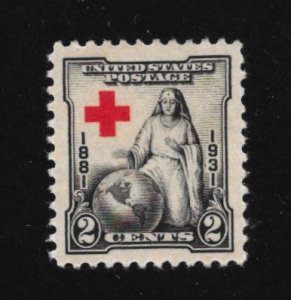 702 Used,  2c. Red Cross Issue, SUPERB Jumbo Gem,  Free Insured Shipping