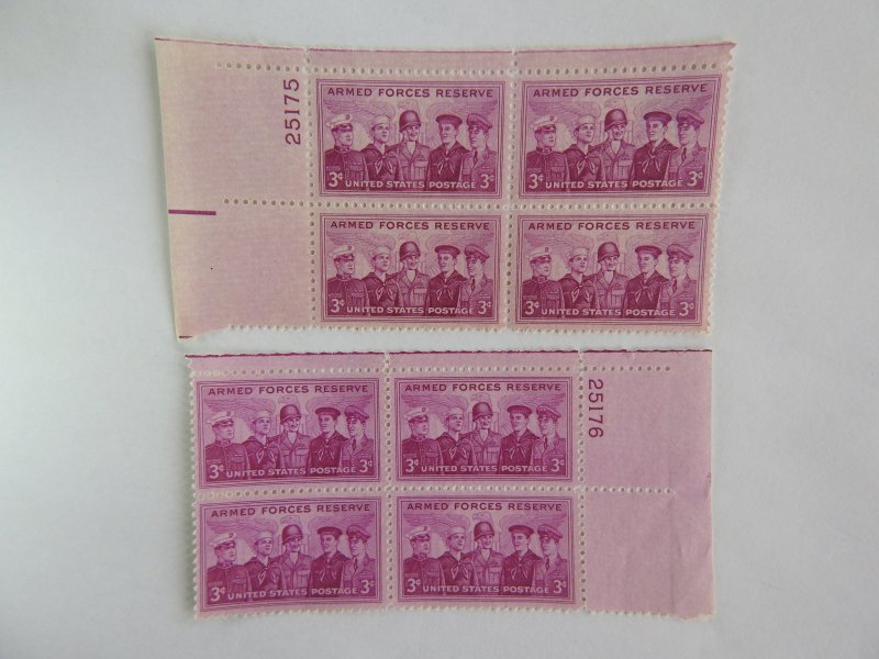 U. S. #1067 Plate Blocks  MINT 2 blks w/consecutive numbers  OG  NH