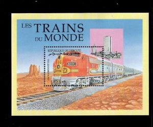 Djibouti 2000 - Trains - Souvenir Stamp Sheet - Scott #804 - MNH