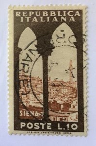 Italy 1953 Scott 641 used - 10 L,  tourism, Siena and Tower of Mangia