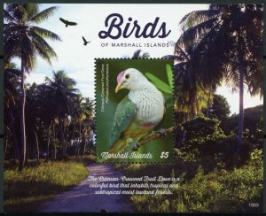 Marshall Islands 2019 MNH Birds Crimson-Crowned Fruit Dove 1v S/S Doves Stamps 