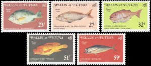 Wallis & Futuna Islands 1980 Sc 256-260 Fish CV $11.85