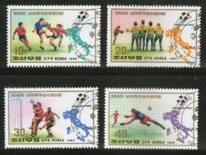 Korea 1989 World Soccer Championships Italia Sport Football Games Map Sc 2878-81