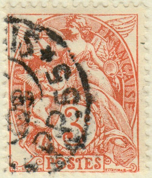 FRANCE - Yv.109a - 3c rouge-orange type Blanc t.IB - Obl. Imprimés Paris PP55