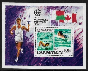 Malagasy Rep #C156 MNH S/Sheet - Montreal Summer Olympics - Swimming