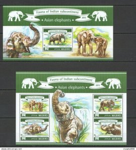 2015 Maldives Fauna Indian Subcontinent Animals Asian Elephants Kb+Bl ** Ml197