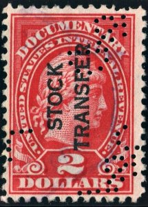 RD13 $2.00 Stock Transfer Stamp (1918) Perfin