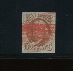 1 Franklin Imperf Used Stamp with PF Cert (Bz 894)