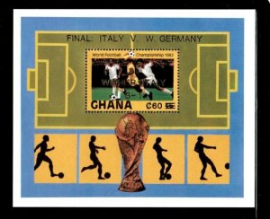 Ghana 1984 - Football Winners OVPT REVAL - Souvenir Stamp Sheet Scott #879 - MNH