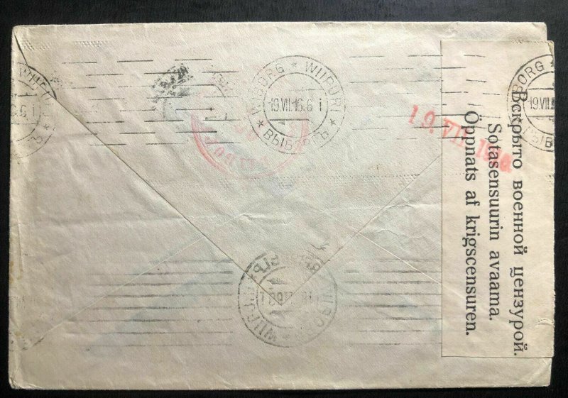 1915 Helsinki Finland Russia Occupation WW1 Censored Cover To Karla 