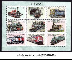 CENTRAL AFRICA - 1999 TRAINS / RAILWAY LOCOMOTIVES - MIN/SHT MNH