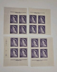 Canada 1953 Queen Elizabeth II Karsh Portrait #328 MS Of Plate #1 Blocks MNH