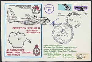 NEW ZEALAND ROSS DEPENDENCY 1975 signed flight cover ex Scott Base..........H708