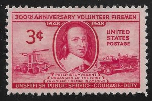 US #971 3c Peter Stuyvesant Early and Modern Fire Engines ~ MHR