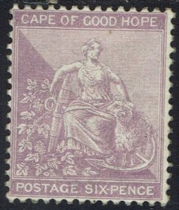 CAPE OF GOOD HOPE 1882 HOPE SEATED 6D WMK CROWN CA