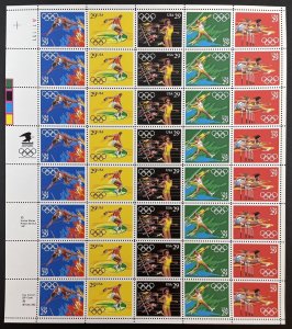 Scott 2553-2557 SUMMER OLYMPICS Barcelona Sheet of 40 US 29¢ Stamps MNH 1991