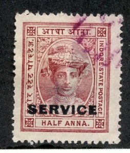 India- Feudatory States, Indore, Scott #o1, Used, with thin