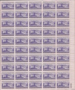 US Stamp - 1950 Supreme Court Building - 50 Stamp Sheet - Scott #991