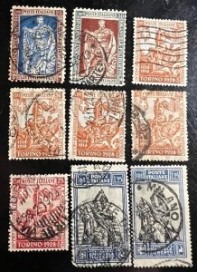 Italy Scott# 201,206,204,205,206 Used Avg/F  Lot of 9 Cat $57.25