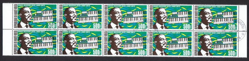 Upper Volta Famous Musician Jimmy Smith CTO strip of 10v SG#367 SC#C407 CV£50+