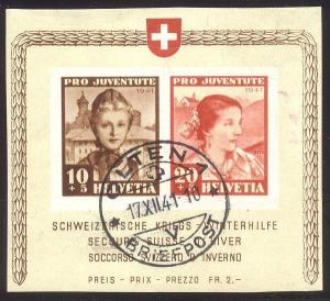 SWITZERLAND #B116 Used - 1941 Welfare S/S