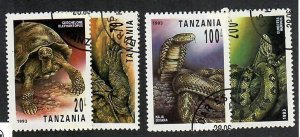 Tanzania; Scott 1128-1130, 1132;  1993;  Precanceled; NH